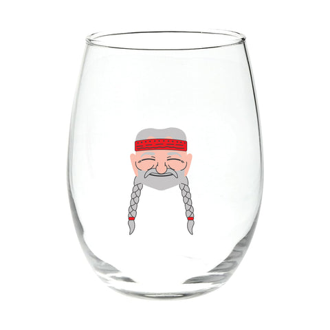 Willie Nelson Stemless Wine Glass
