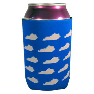 Blue and White Kentucky Shapes Koozie