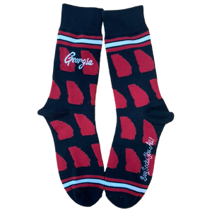 Georgia Shapes in Black and Red Men's Socks