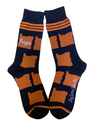 Oregon Shapes in Orange and Black Men's Socks