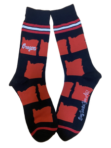 Oregon Shapes in Black and Red Men's Socks