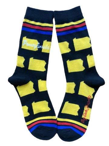 Pennsylvania Shapes in Yellow and Black Women's Socks
