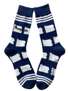 Pennsylvania Shapes in Blue and White Men's Socks