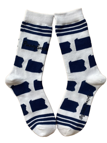 Pennsylvania Shapes in Blue and White Women's Sock