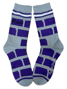 Kansas State Shapes in Purple and Grey Womens Socks