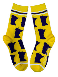 Minnesota Shapes in Purple and Gold Womens Socks