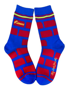 Kansas Shapes in Red and Blue Womens Socks