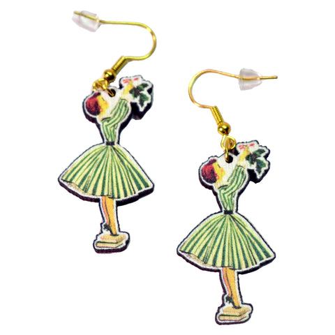 Vintage Lady Hanging Mistletoe Earrings