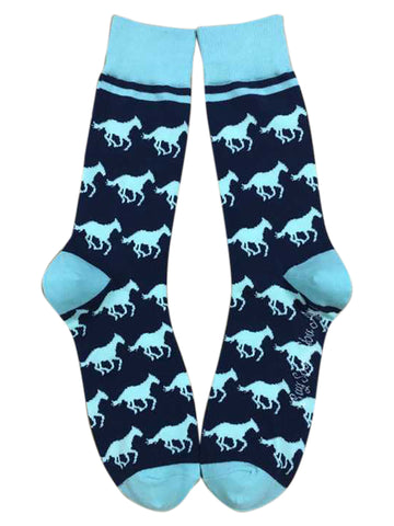 Horses in Light Blue and Navy