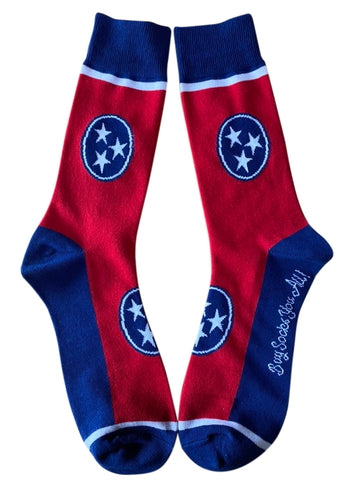 Tennessee Tri-Star in Red and Blue Men's Socks