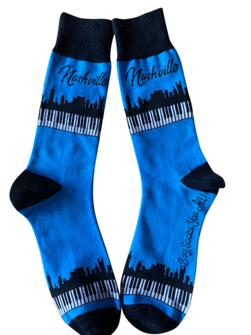 Nashville Skyline and Piano Keys Men's Socks