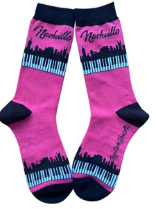 Nashville Skyline and Piano Keys Women's Socks