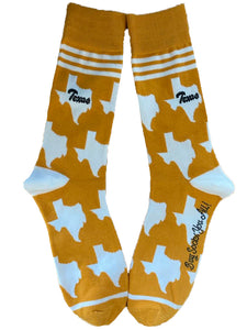 Texas Shapes in Orange and White Men's Socks