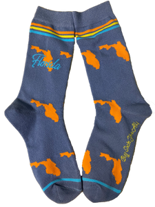 Florida Shapes in Blue and Orange Women's Socks