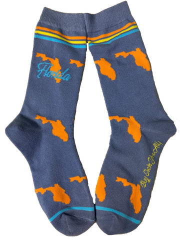 Florida Shapes in Blue and Orange Women's Socks