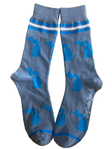 Michigan Shapes in Blue and Grey Men's Socks