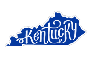 Kentucky Shape Blue and White Sticker