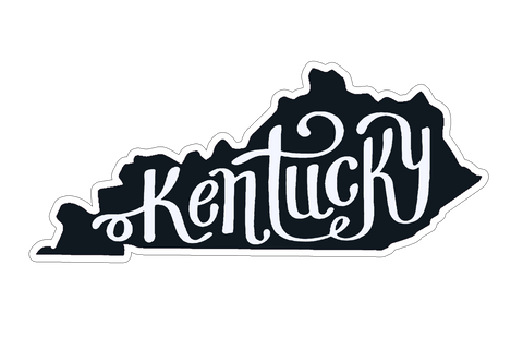 Kentucky Shape Black and White Sticker