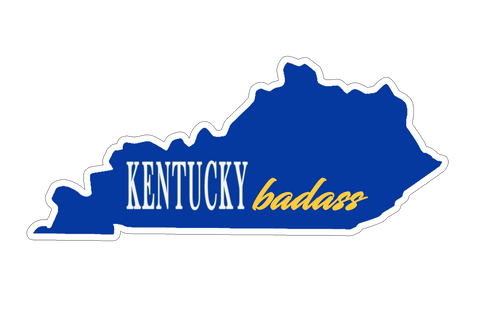 Kentucky Badass Blue and White Sticker