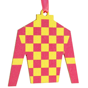 Derby Silk in Pink and Yellow Ornament