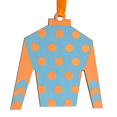 Derby Silk in Orange and Teal Ornament