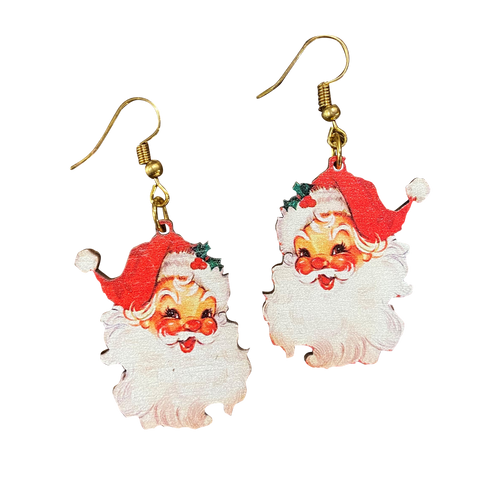 Vintage Santa Holiday Earrings