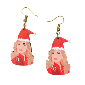 Christmas Dolly Parton Holiday Earrings